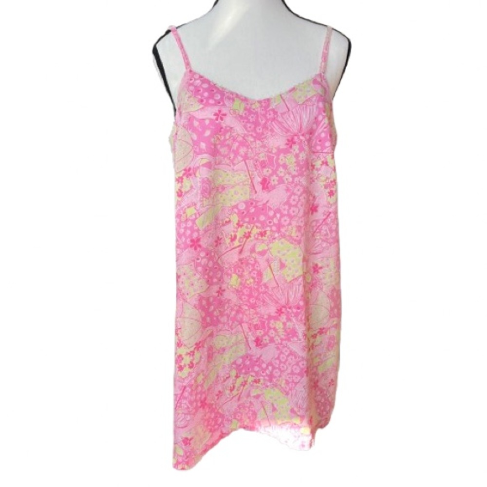 Lilly Pulitzer White Label 100% Cotton Beach Blanket Bingo Nightgown Sz Medium